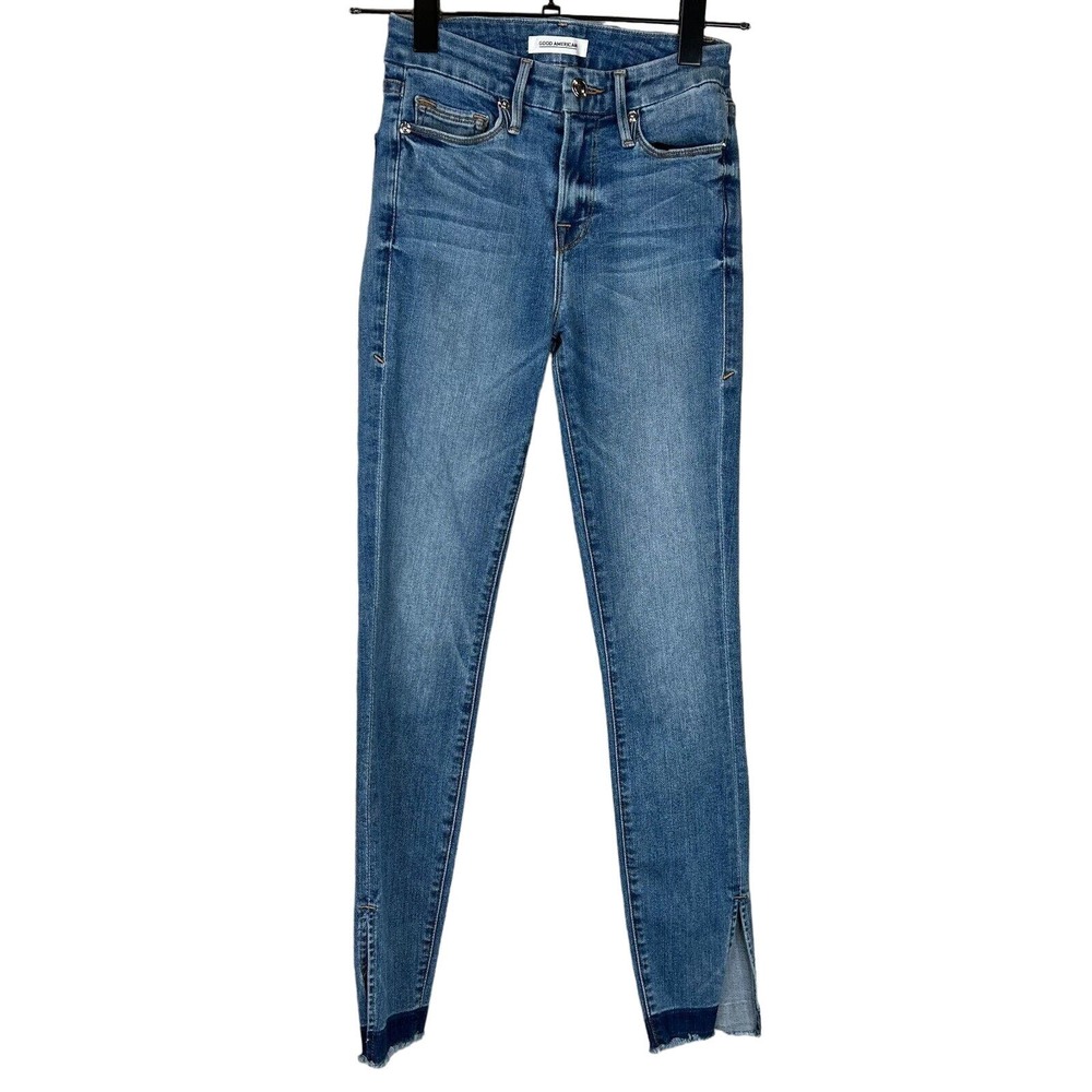 Good American Jeans‎ Skinny Denim Jeans 00 Split Classic Capsule Cozy